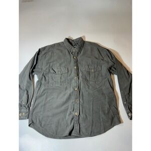 Field & Stream Flannel Shirt Mens L Gray Excellent Long Sleeve Cotton Outdoor
